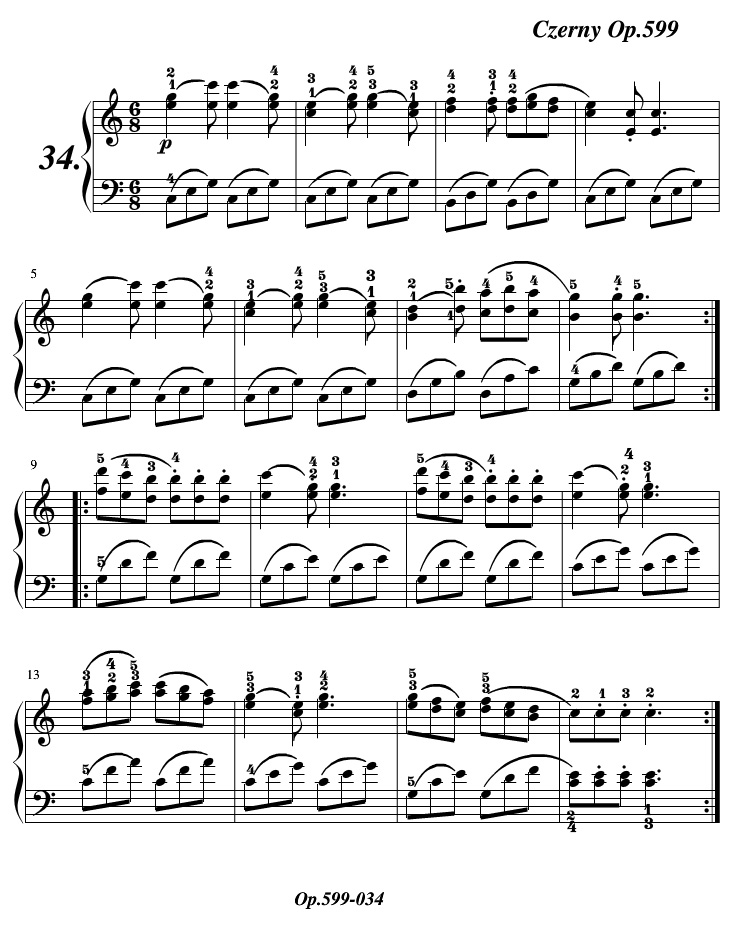 车尔尼299第34条钢琴谱图片