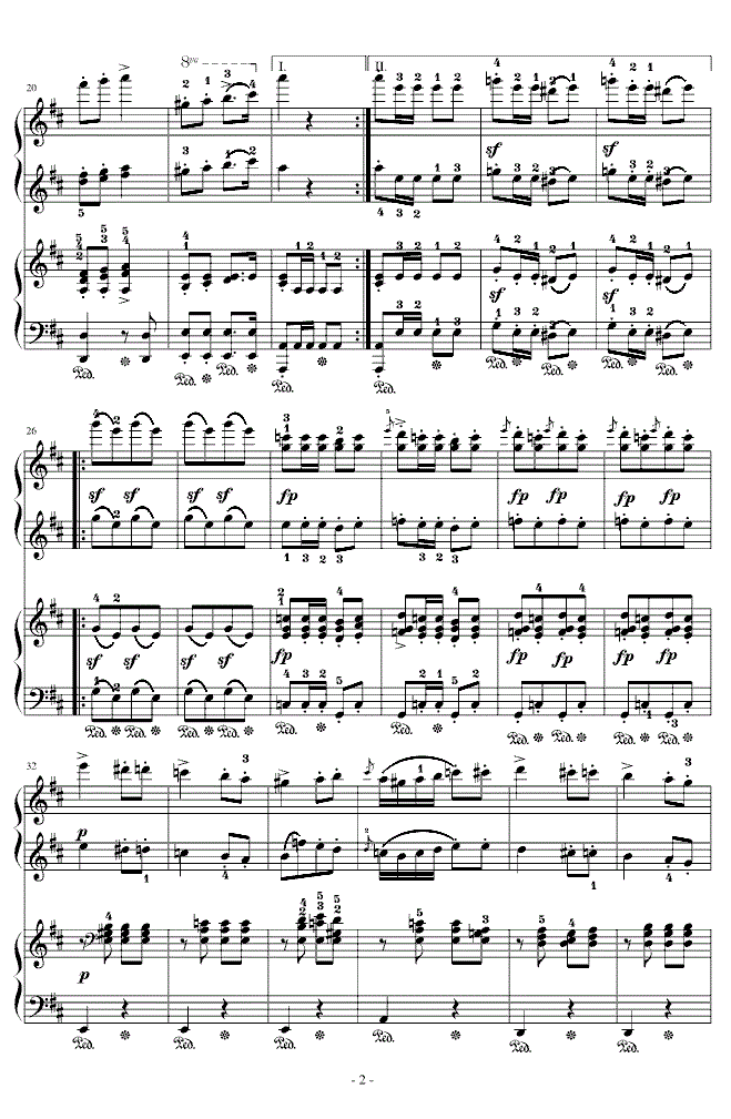 舒伯特《军队进行曲》四手联弹