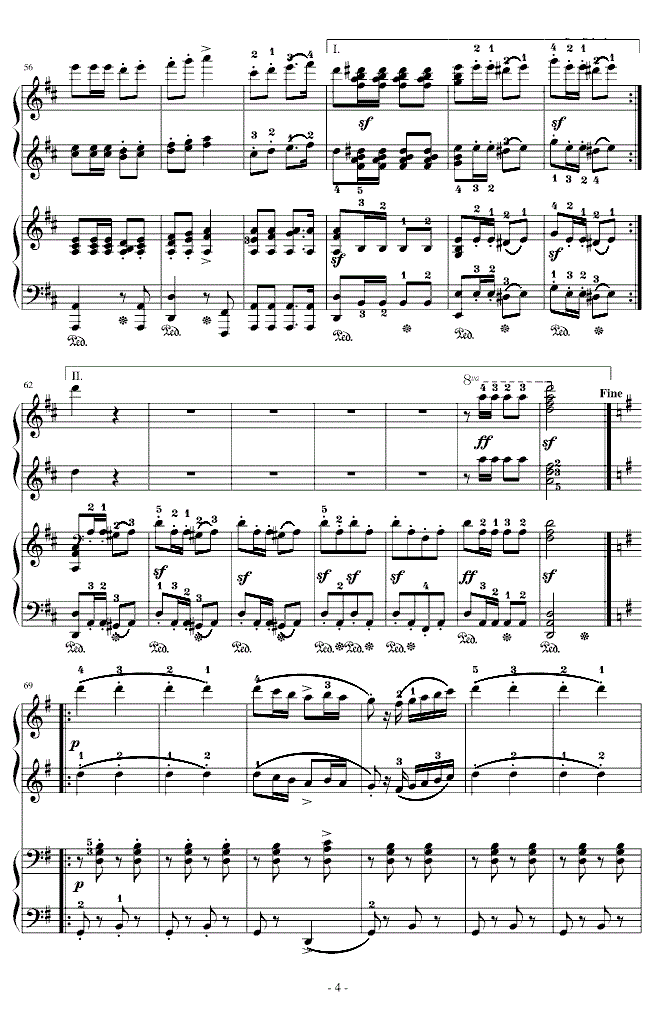 舒伯特《军队进行曲》四手联弹