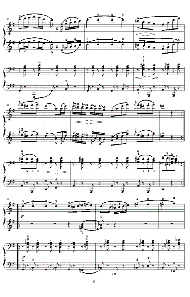 舒伯特《军队进行曲》四手联弹