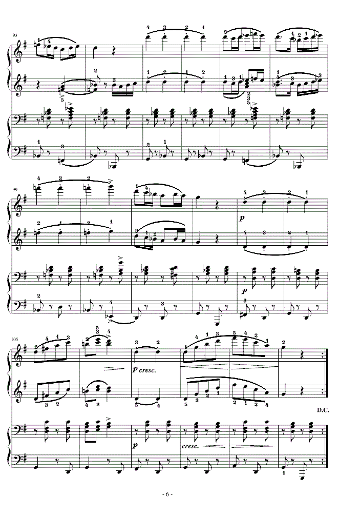 舒伯特《军队进行曲》四手联弹