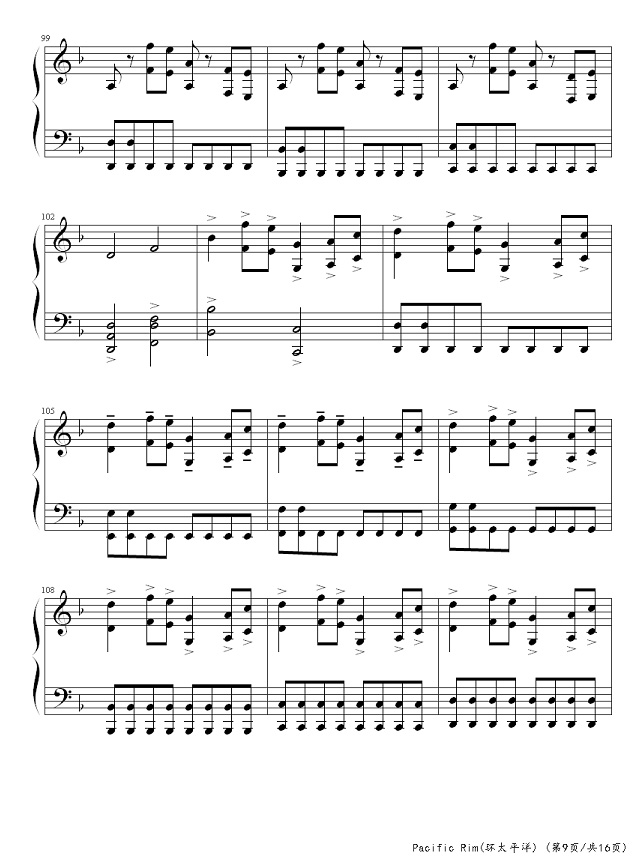 环太平洋主题曲钢琴谱