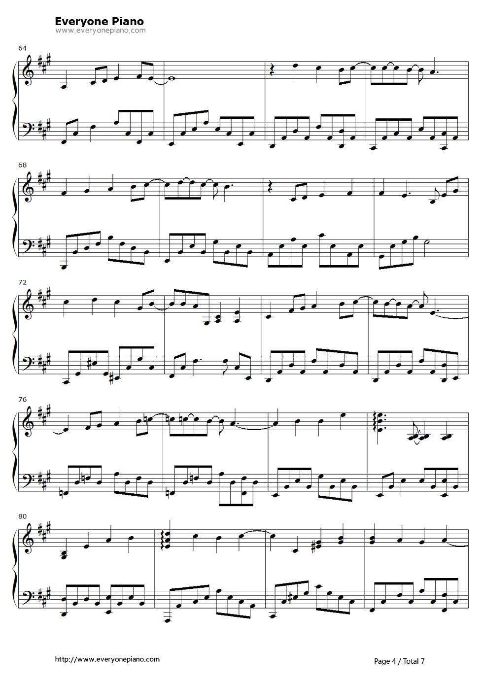 《樱花树下》钢琴谱