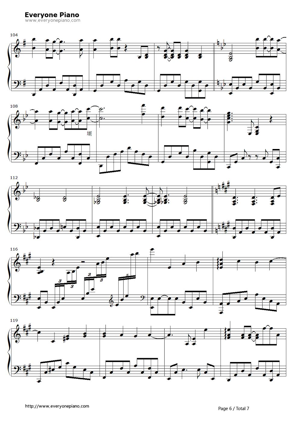 《樱花树下》钢琴谱