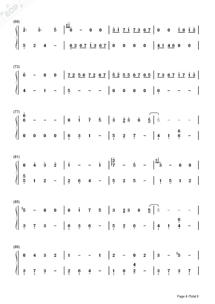 《我的一个道姑朋友》钢琴简谱