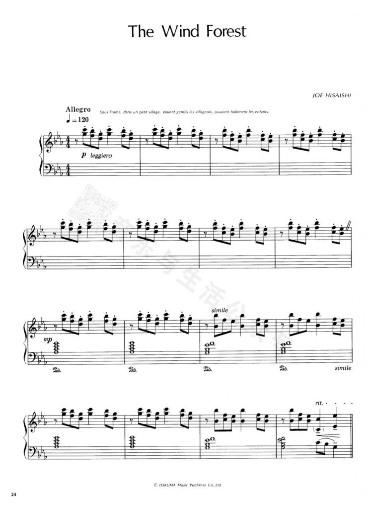 《风之甬道》钢琴谱