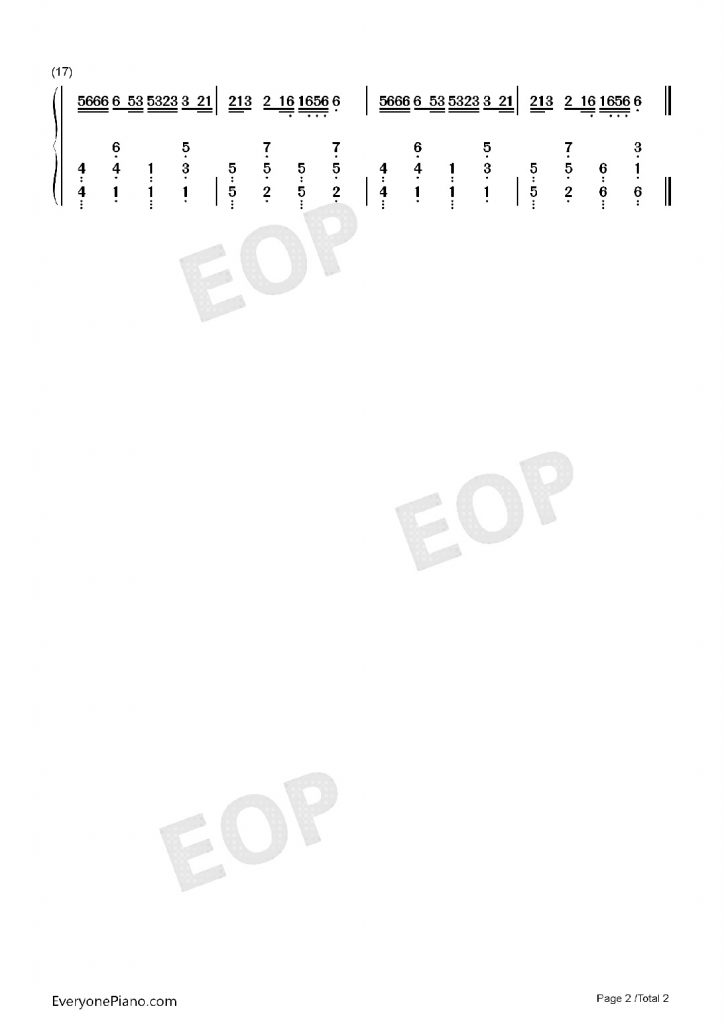 心如止水》钢琴数字简谱