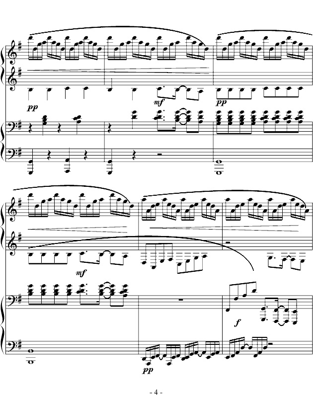 《summer》华丽的四手联弹钢琴谱