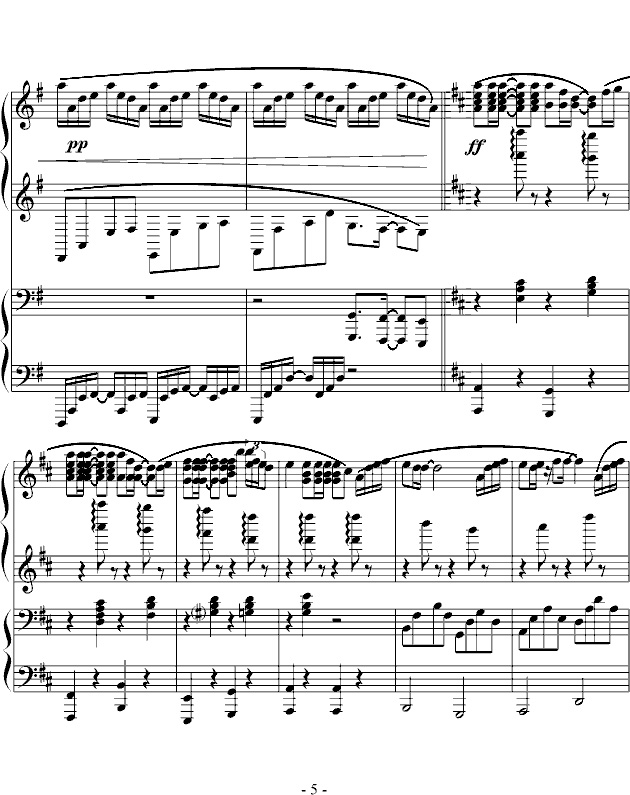 《summer》华丽的四手联弹钢琴谱