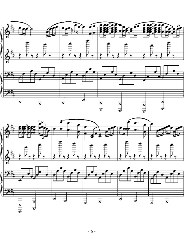 《summer》华丽的四手联弹钢琴谱