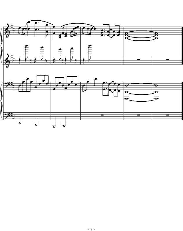 《summer》华丽的四手联弹钢琴谱