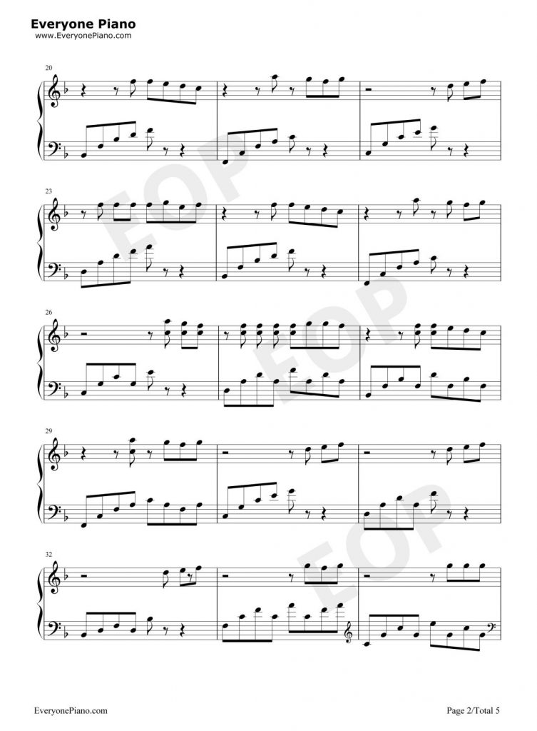 烟火里的尘埃钢琴版附谱