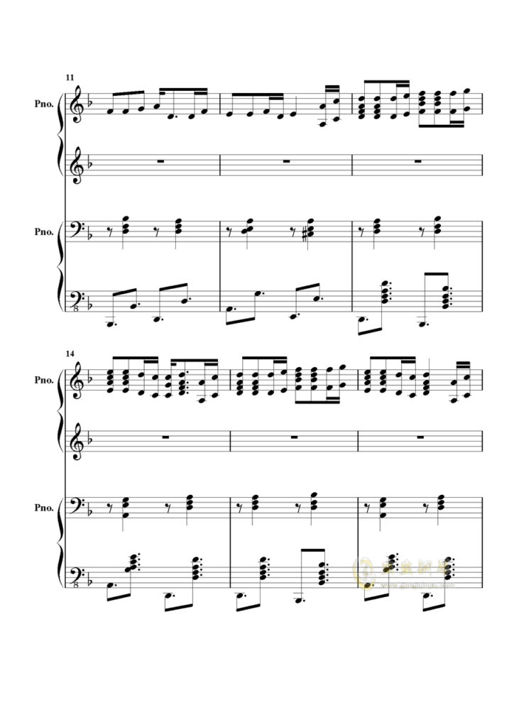 《加勒比海盗》 四手联弹 钢琴谱