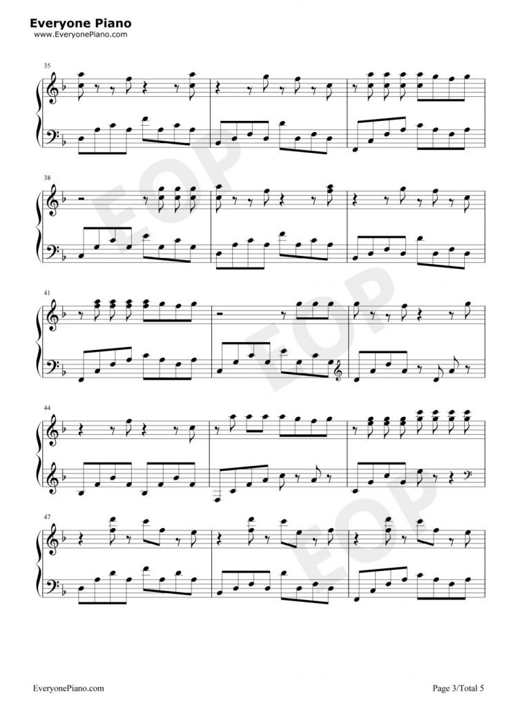 《烟火里的尘埃》钢琴谱