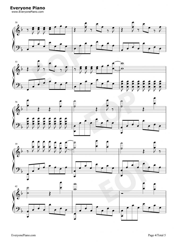 烟火里的尘埃钢琴版附谱