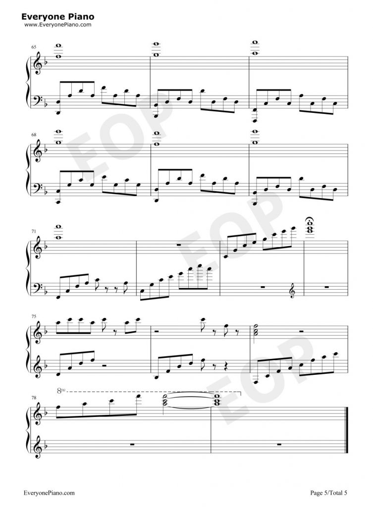 烟火里的尘埃钢琴版附谱