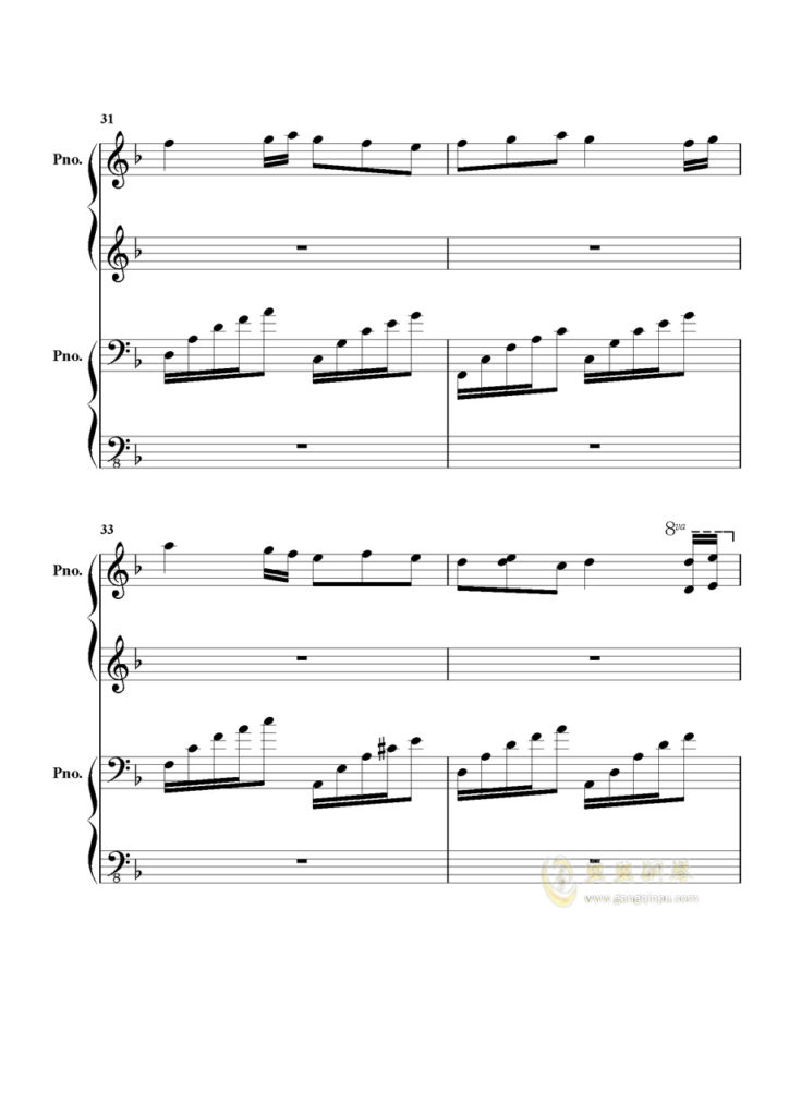 《加勒比海盗》 四手联弹 钢琴谱