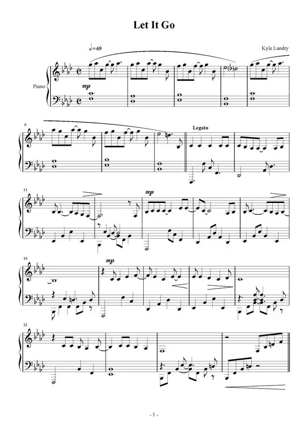 《Let it go》钢琴谱