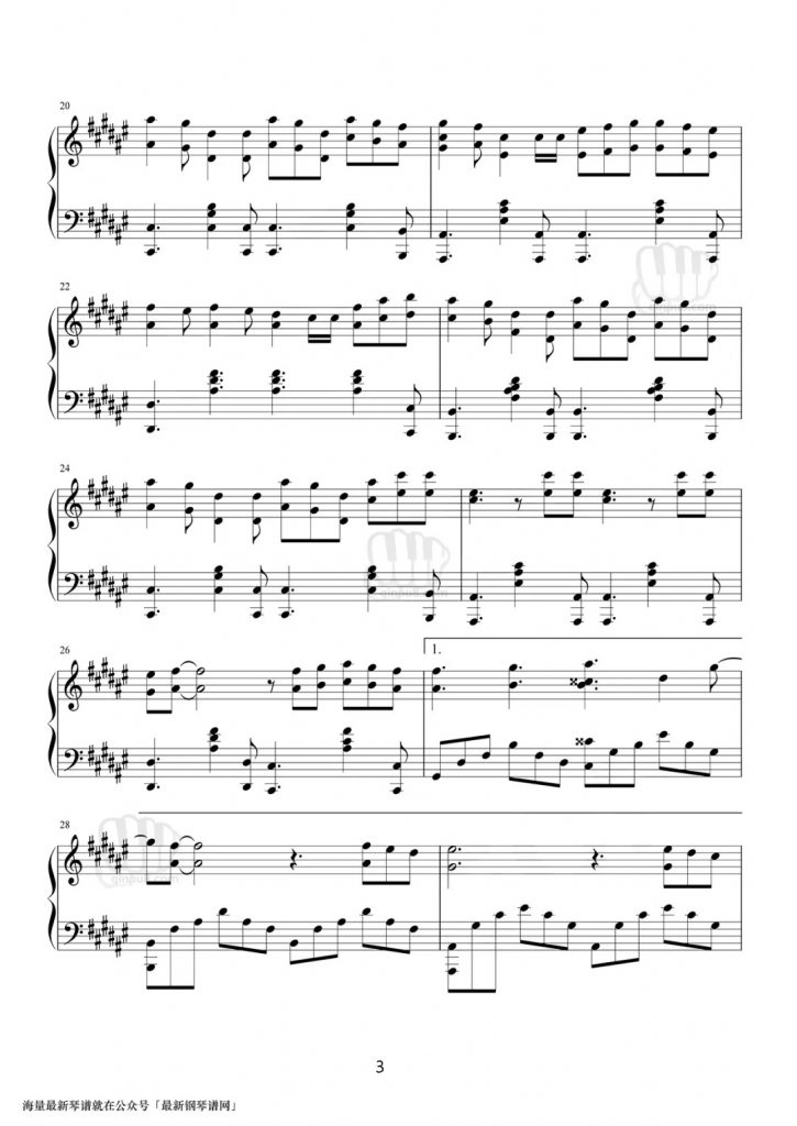 《Wonderful U》钢琴谱