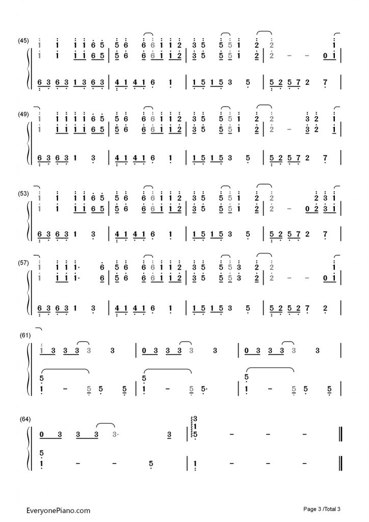 《夜空中最亮的星》钢琴数字简谱