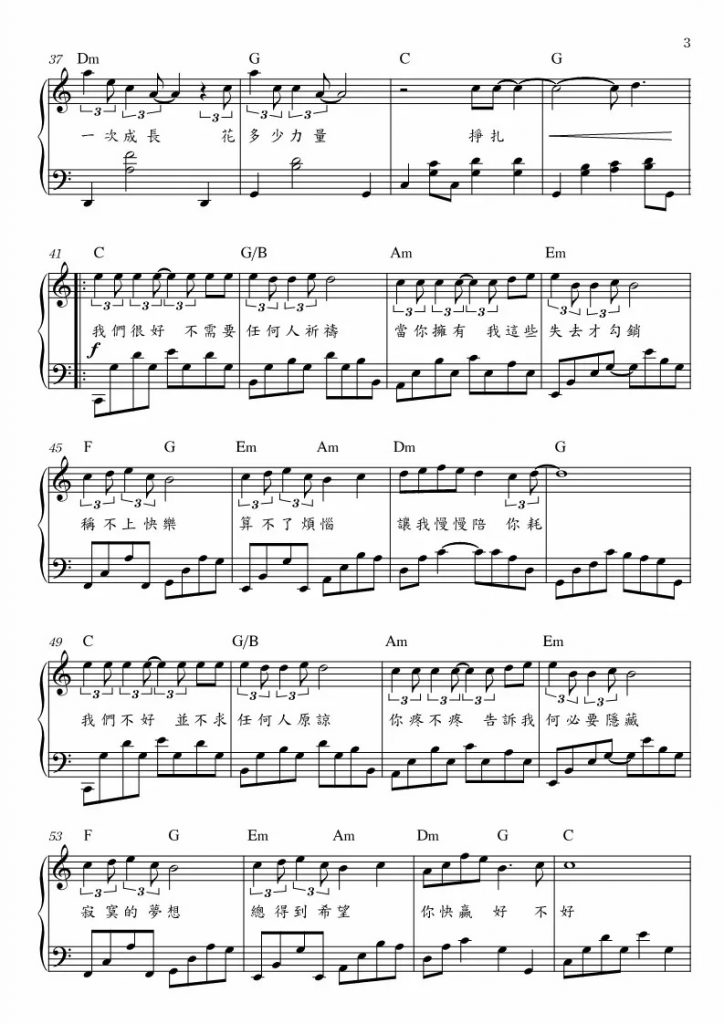 《少年的你》主题曲《我们很好》钢琴谱