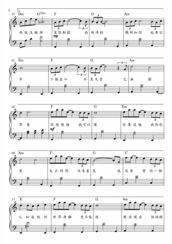 《少年的你》主题曲《我们很好》钢琴谱