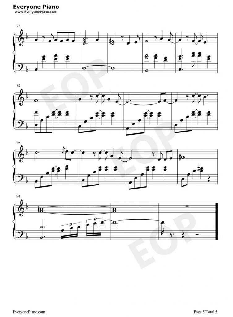 《记念》钢琴谱