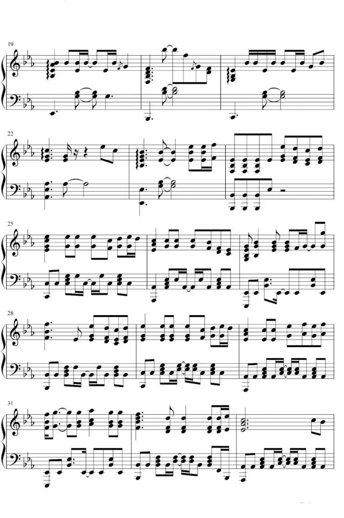 《你的答案》钢琴谱