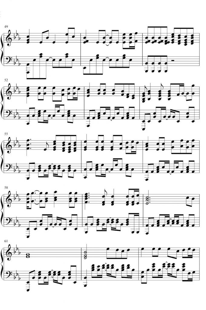 《你的答案》钢琴谱