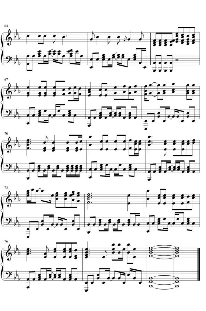 《你的答案》钢琴谱