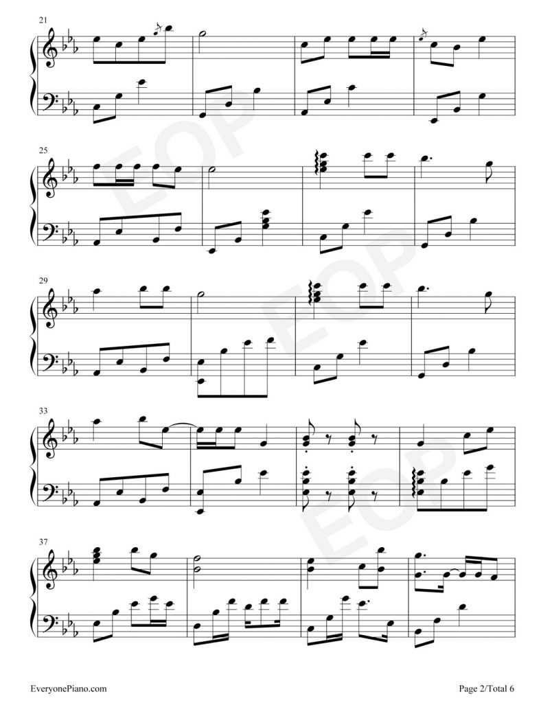 桥边姑娘 钢琴谱