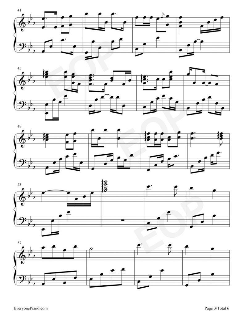 桥边姑娘 钢琴谱