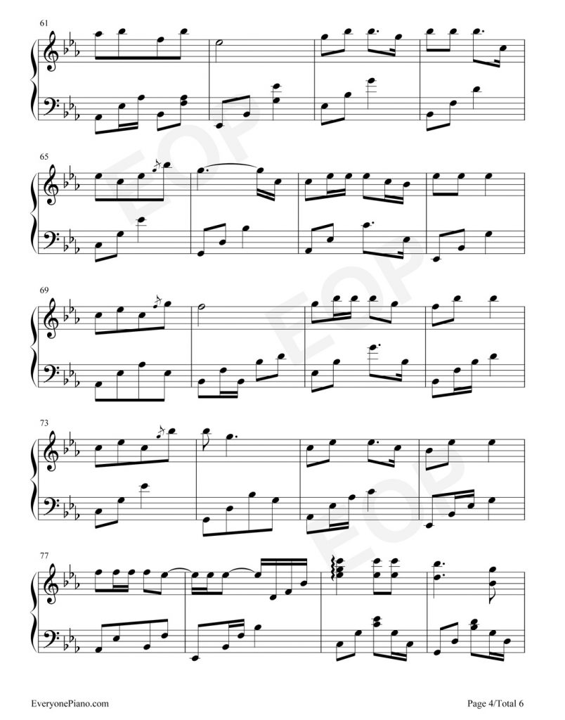 桥边姑娘 钢琴谱