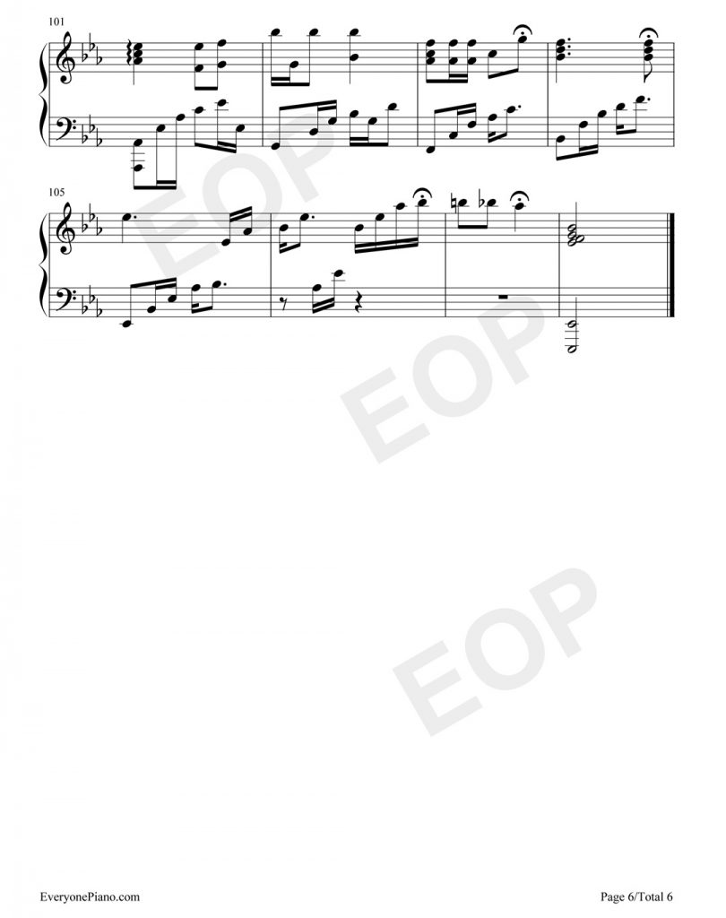 桥边姑娘 钢琴谱