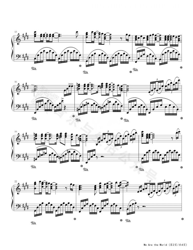 we are the world钢琴谱