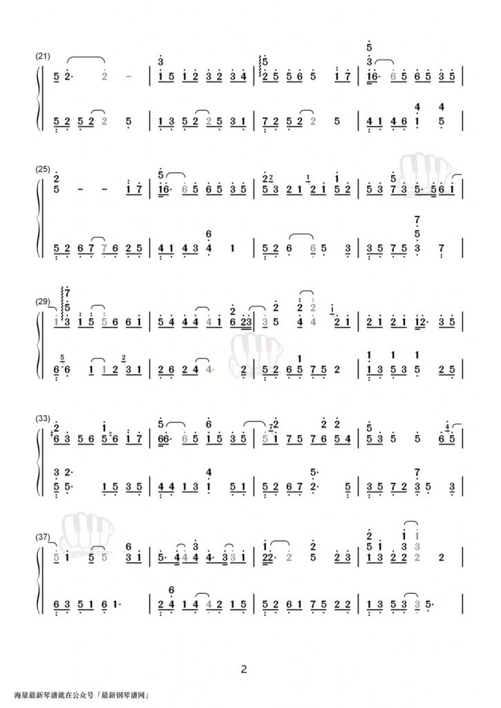 《这一生关于你的风景》钢琴数字简谱