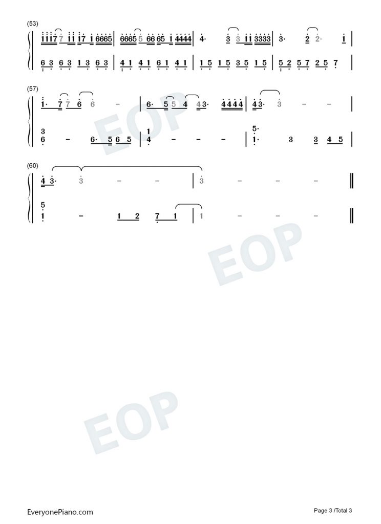 《透明》钢琴简谱