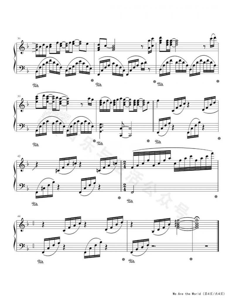 we are the world钢琴谱