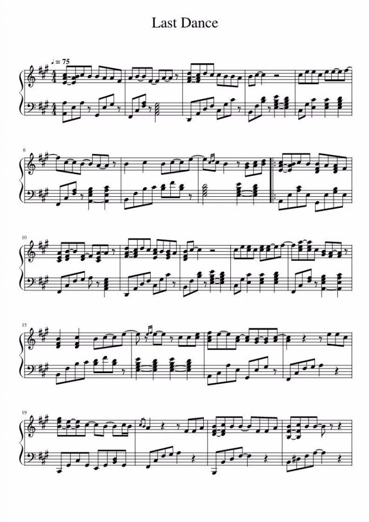 伍佰《Last Dance》钢琴谱