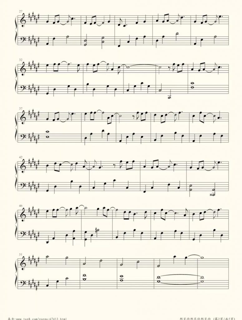 《想见你想见你想见你》钢琴谱