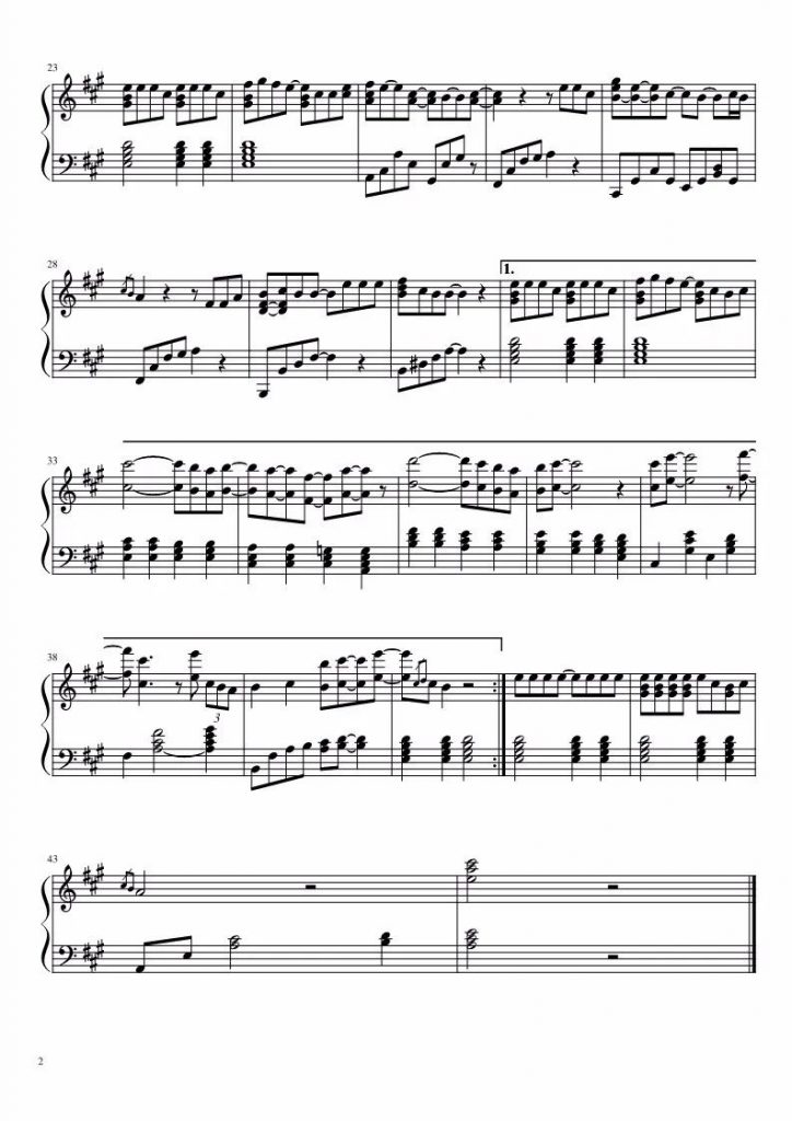 伍佰《Last Dance》钢琴谱