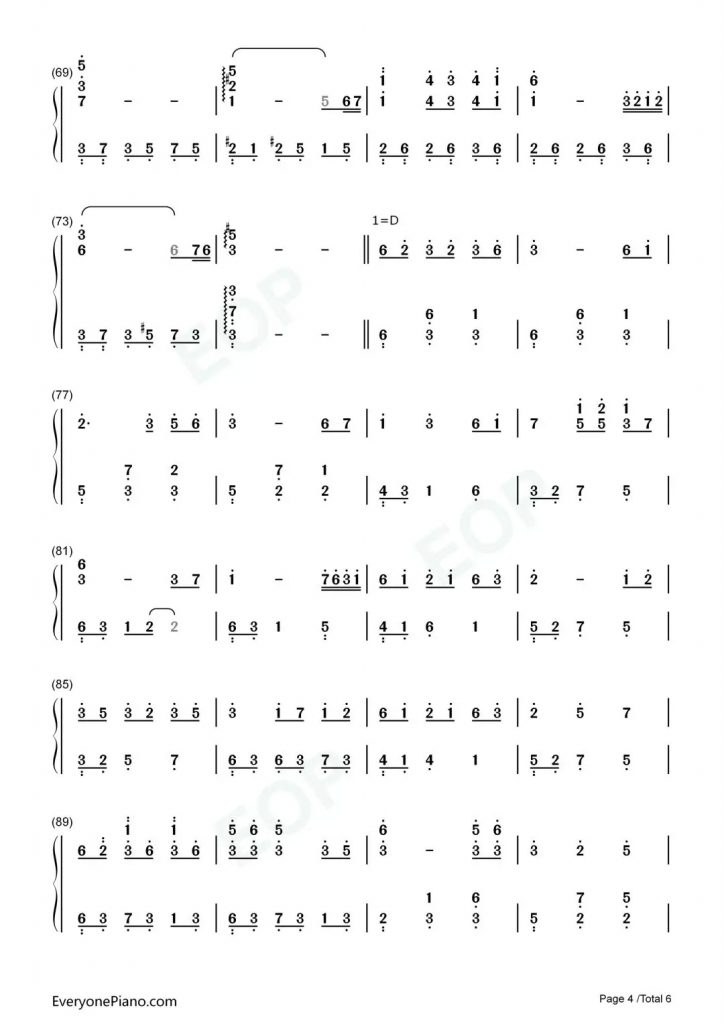 今夏钢琴数字简谱
