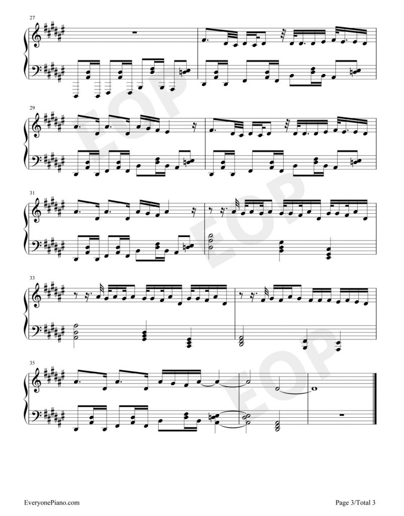 华晨宇《寒鸦少年》钢琴谱