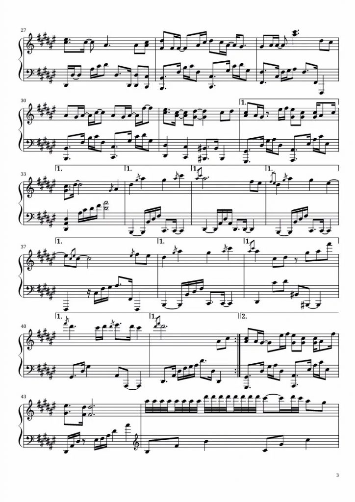 曲尽陈情钢琴谱