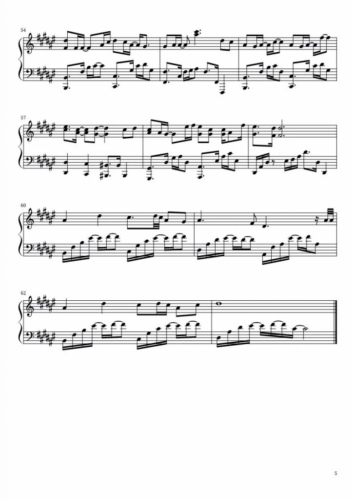 曲尽陈情钢琴谱