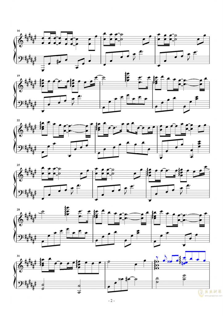 周深 愿得一心人 钢琴谱