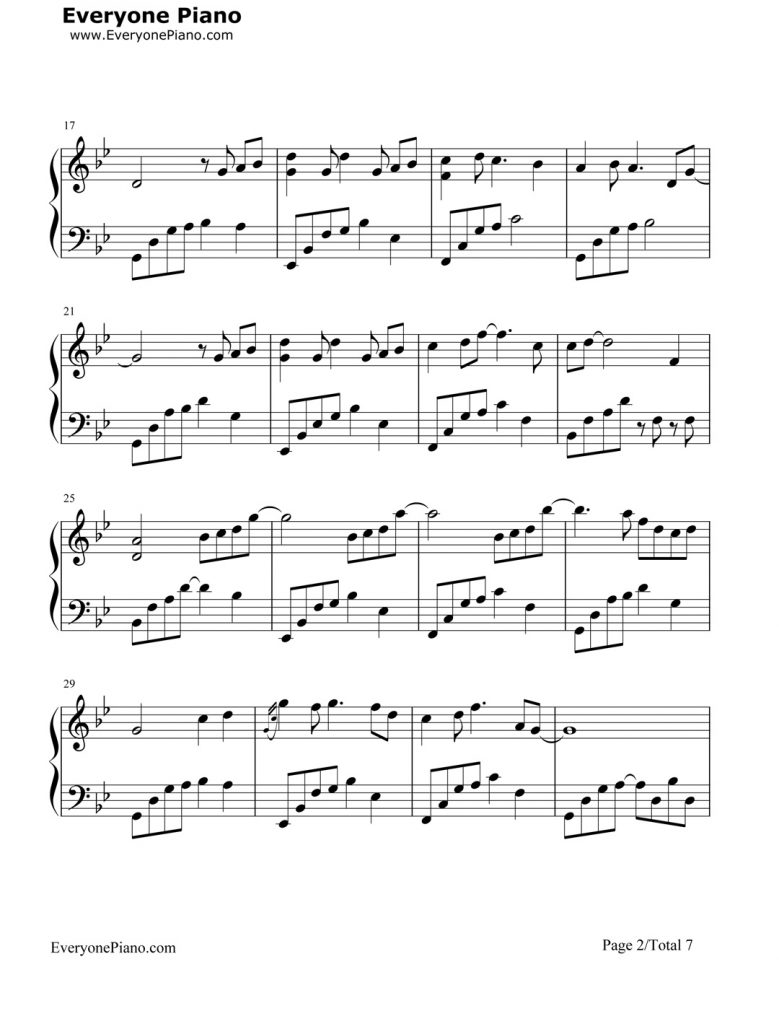 石进 花的微笑 钢琴谱