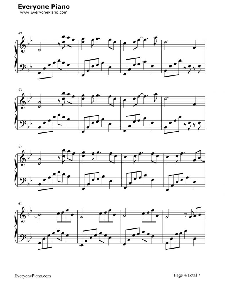 石进 花的微笑 钢琴谱