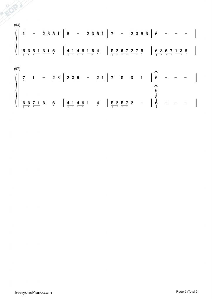 花的微笑 钢琴数字简谱 - 石进 夜的钢琴曲