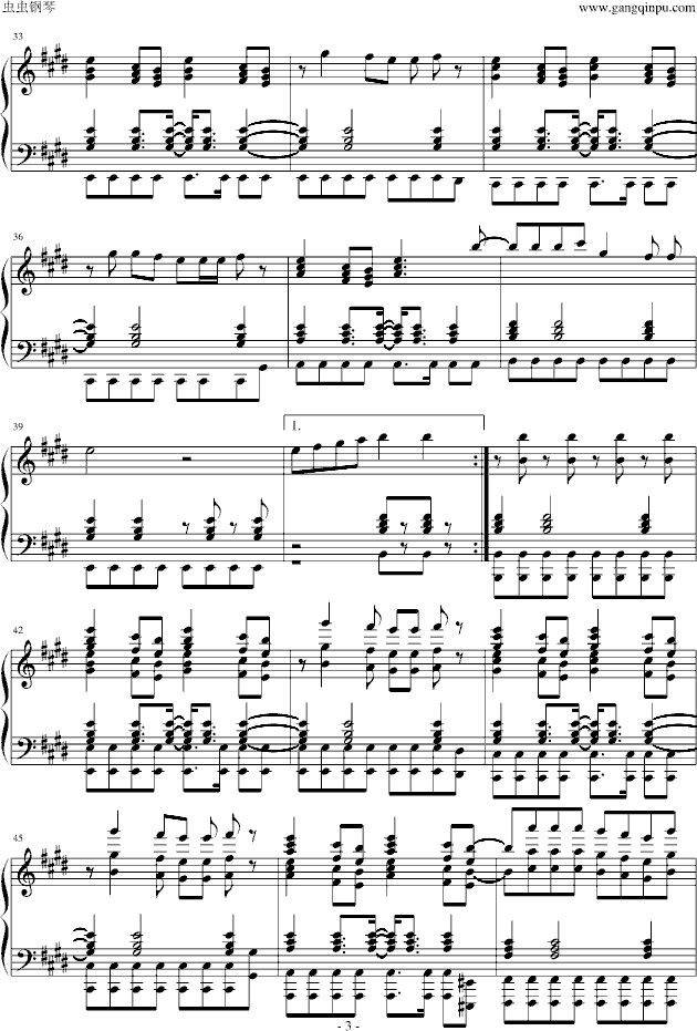 樱桃小丸子主题曲bi ba la 钢琴谱